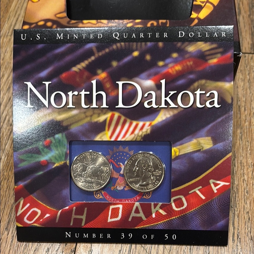 2006 North Dakota U.S. PDMinted Quarter Set (Number 39 of 50) - Blue/Red Accents